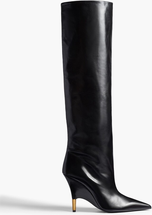KHAITE Bella Knee-High Boot in Black Leather