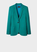 Thumbnail for your product : Paul Smith Women's Forest Green Wool-Hopsack Blazer With 'UFO' Print Lining