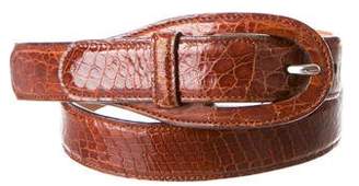 Tod's Embossed Leather Buckle Belt