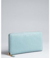 Thumbnail for your product : Yves Saint Laurent 2263 Yves Saint Laurent sky blue leather 'Chyc' zip continental wallet