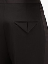 Thumbnail for your product : Bottega Veneta Wide-leg Satin-striped Wool Tuxedo Trousers - Black