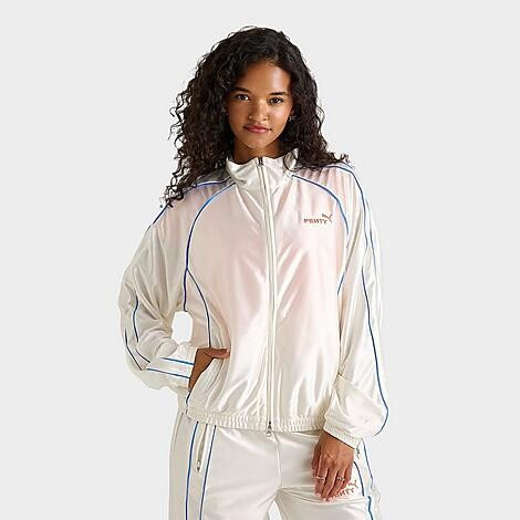 Puma Women's FENTY x T7 Piping Track Jacket in Warm White/Blue | Size: Small