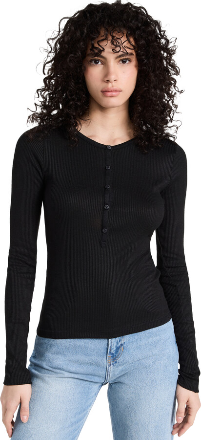 Rag & Bone The Rib Knit Henley Top