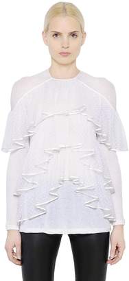 Givenchy Ruffled Light Cotton Crepe Jersey Top