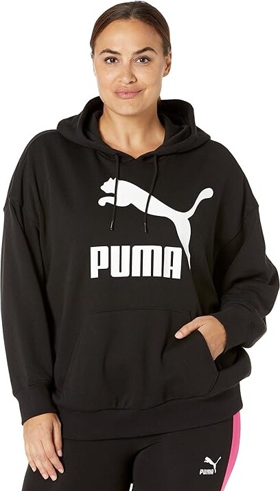 Puma Plus Size Classics Logo Hoodie Black) Women's Clothing - ShopStyle