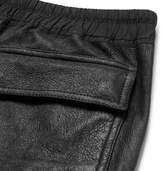 Thumbnail for your product : Rick Owens Slim-Fit Tapered Stretch Leather And Cotton-Blend Drawstring Cargo Trousers