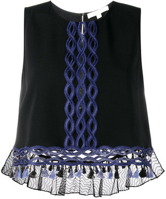 Jonathan Simkhai embroidered sleeveless blouse - women - Polyester/Spandex/Elastane/Acetate/Viscose - M
