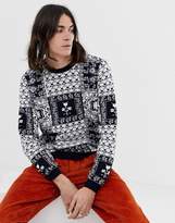 Thumbnail for your product : ASOS Design DESIGN knitted jumper with baroque design