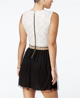 Thumbnail for your product : Speechless Juniors' Cutout Lace Chiffon Party Dress, A Macy's Exclusive