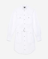 Thumbnail for your product : The Kooples Belted white cotton dress with pockets