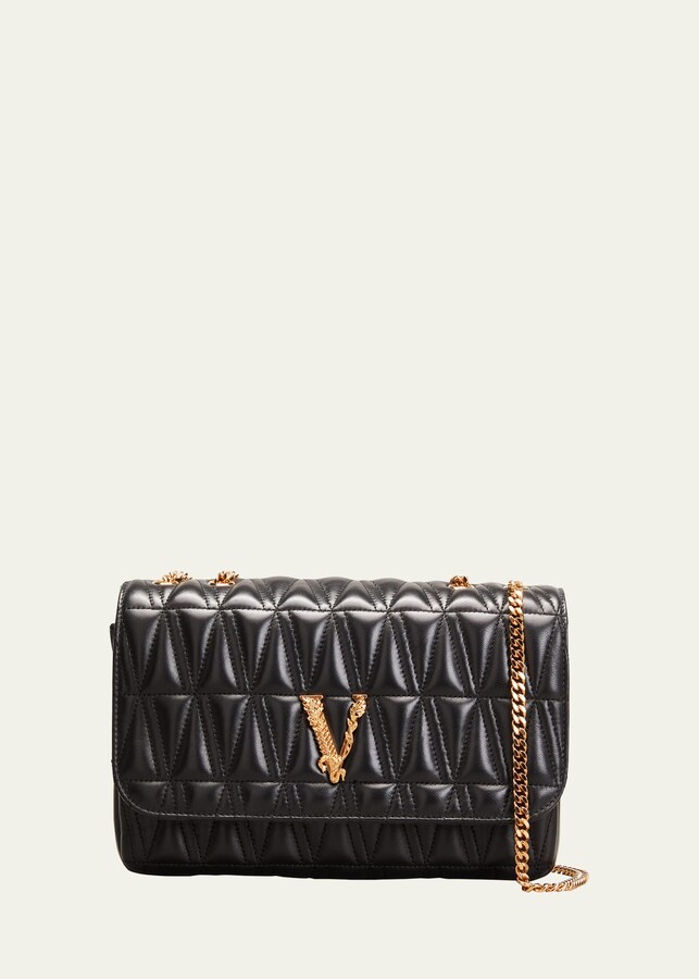 Versace Virtus Leather Shoulder Bag - ShopStyle
