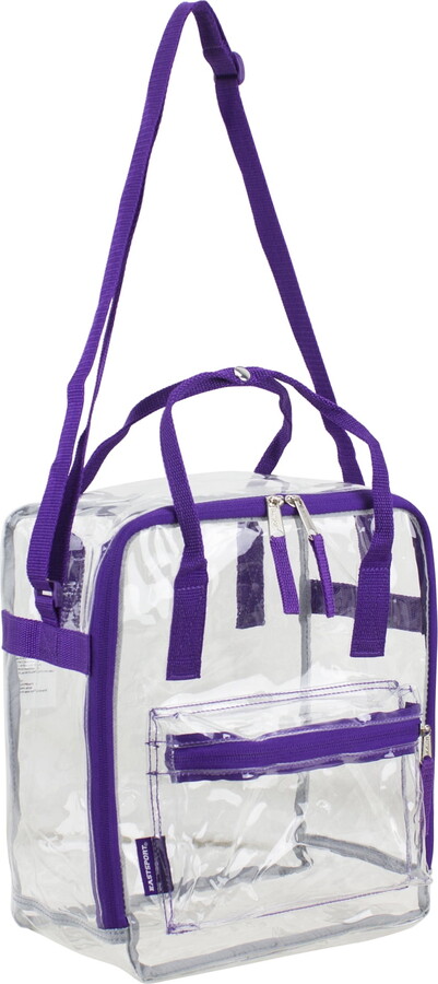 Eastsport Unisex Stadium Approved Clear Handbag Tote Crossbody, Purple