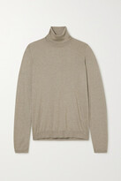 Thumbnail for your product : Brunello Cucinelli Metallic Cashmere-blend Turtleneck Sweater - Brown