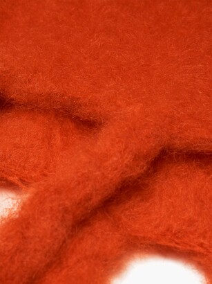 Jil Sander Logo-patch Tasselled Mohair-blend Scarf - Red