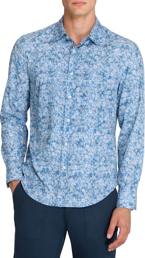 Brooklyn Brigade Shadow Floral Print Woven Long Sleeve Basic