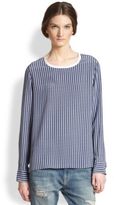 Thumbnail for your product : Equipment Liam Silk Striped Blouse