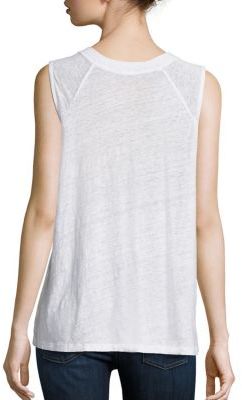 Monrow Lace-Up Linen Tank Top