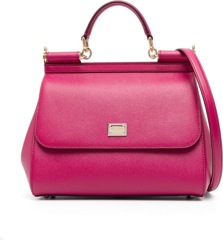 Dolce & Gabbana Sicily Small Leather Shoulder Bag - Pink