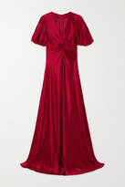 Twist-front Satin Gown - Red 