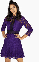 Thumbnail for your product : Little Mistress Fiona Fit And Flare Lace Panel Dress