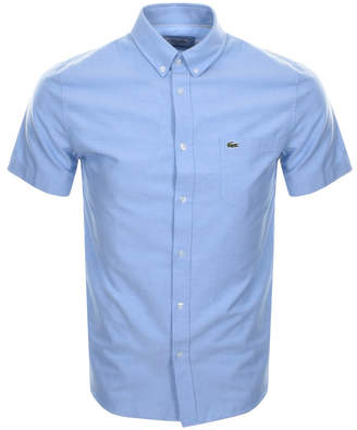 Lacoste Short Sleeved Oxford Shirt Blue
