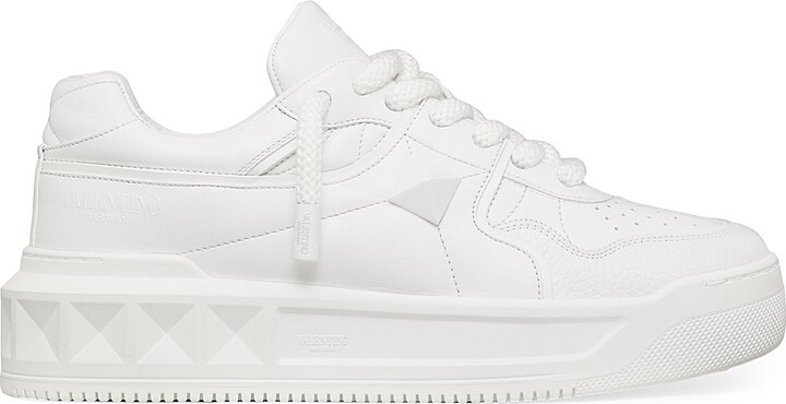 Valentino Garavani Men's One Stud XL Nappa Leather Low Top Sneakers - White - Size 9