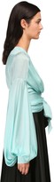 Thumbnail for your product : Alexandre Vauthier Wrapped Chiffon Satin Crop Blouse