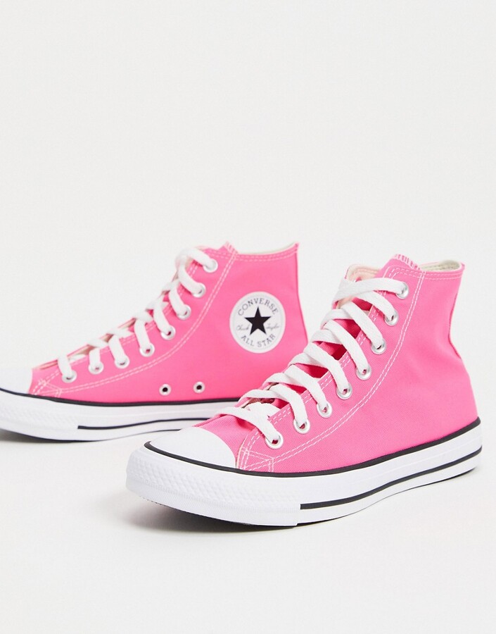 Converse Chuck Taylor All Star Hi canvas sneakers in hyper pink - ShopStyle