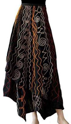 Midnight Vineyard Cotton wraparound skirt