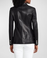 Thumbnail for your product : Ralph Lauren Collection Parker Leather Single-Breasted Blazer Jacket