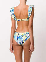 Thumbnail for your product : Emilio Pucci ruffled printed bikini set
