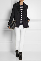 Thumbnail for your product : Burberry Leather-trimmed wool and cashmere-blend coat