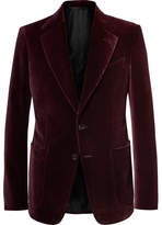 Thumbnail for your product : Tom Ford Burgundy Shelton Slim-Fit Velvet Tuxedo Jacket