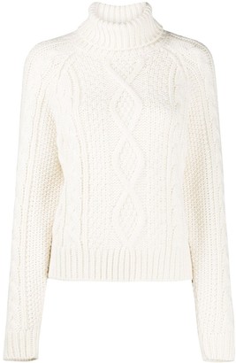 P.A.R.O.S.H. Roll-Neck Cable Knit Sweater
