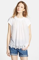 Thumbnail for your product : Madewell Eyelet Hem Peasant Top