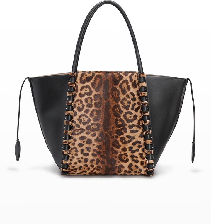 Sunlome Hipster Leopard With Glasses And Suit Pattern Handbags Womens Leather Tote Shoulder Bags 