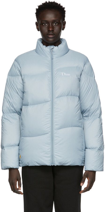 Dime Blue Midweight Wave Puffer Jacket - ShopStyle