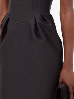 Rasario Strapless Satin Mini Dress - Black