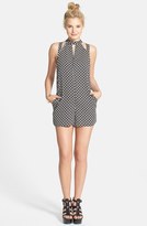 Thumbnail for your product : One Clothing Cutout Detail High Neck Romper (Juniors)