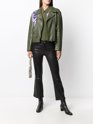 Boutique Moschino Floral Embroidered Biker Jacket