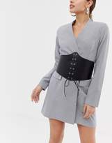 Thumbnail for your product : ASOS DESIGN Extra Wide Lace Up Corset Belt