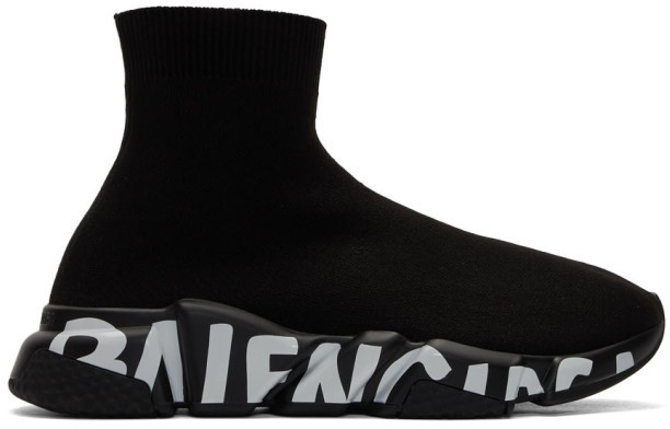 Balenciaga Black Graffiti Sole Speed Runner Sneakers - ShopStyle Clothes  and Shoes