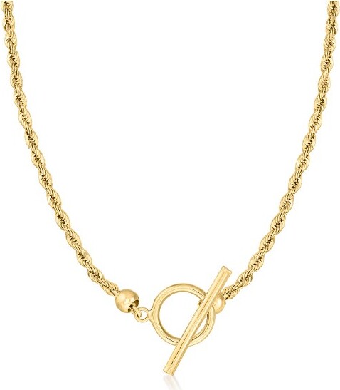 Ross-Simons Ross-Simons2.2mm10ktYellowGoldRopeChainToggleNecklaceSize16