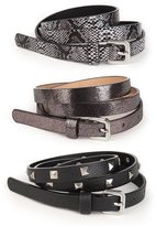 Thumbnail for your product : La Redoute R edition Pack of 3 Narrow Belts