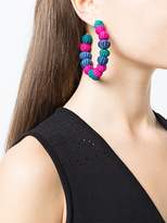 Thumbnail for your product : Carolina Herrera raffia beads earrings