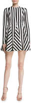 Thumbnail for your product : Valentino Re-Edition Jewel-Neck Long-Sleeve Striped Fit-and-Flare Dress