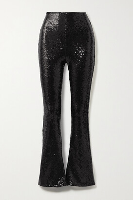 Commando Sequined Stretch-tulle Flared Pants - Black