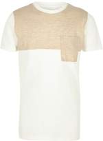 Thumbnail for your product : River Island Boys cream and beige block T-shirt