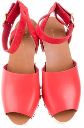 Celine Leather Platform Sandals w/ Tags