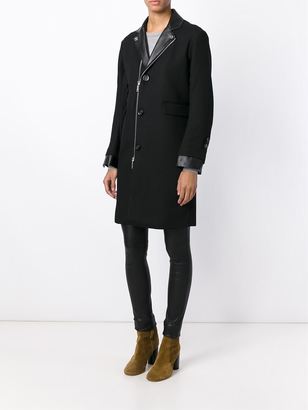 DSQUARED2 zipped up coat - women - Lamb Skin/Polyester/Acetate/Wool - 40